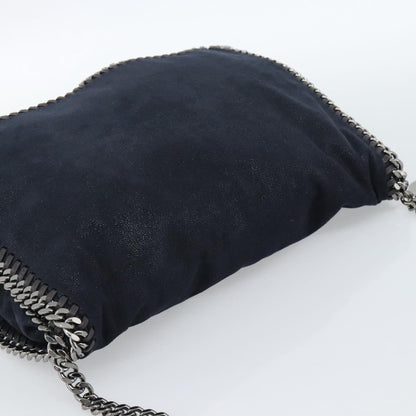 Stella McCartney Falabella Fold Over Flap Crossbody Bag Shaggy Deer, Navy, Synthetic, Shoulder Bag