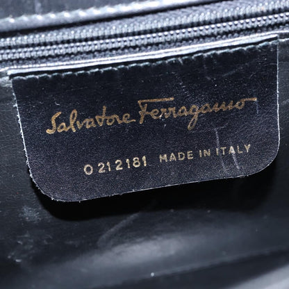 Salvatore Ferragamo Gancini Convertible Top Handle Bag Leather, BLACK, LEATHER, Handbag