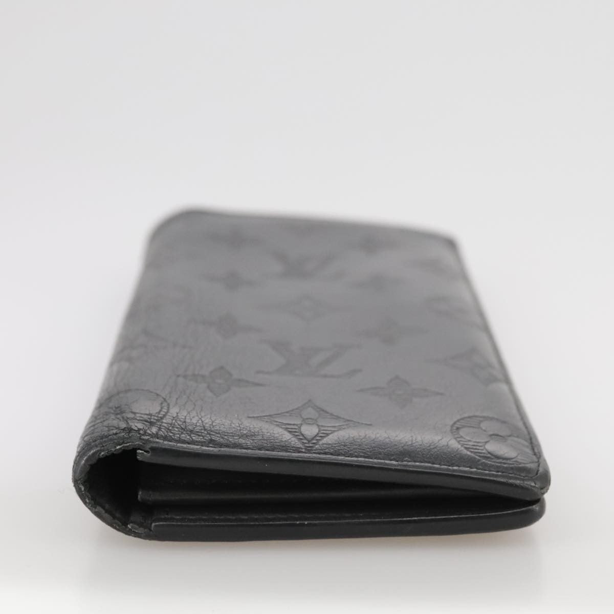 Louis Vuitton Brazza Long Bifold wallet Monogram shadow, BLACK, LEATHER, Wallets