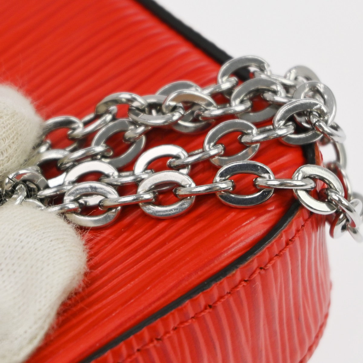 Louis Vuitton Felicie Pochette Epi Leather, Red, Leather, Handbag