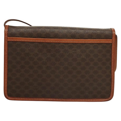 Celine Vintage Macadam Shoulder Bag Canvas and Leather, Brown, Canvas, Shoulder Bag