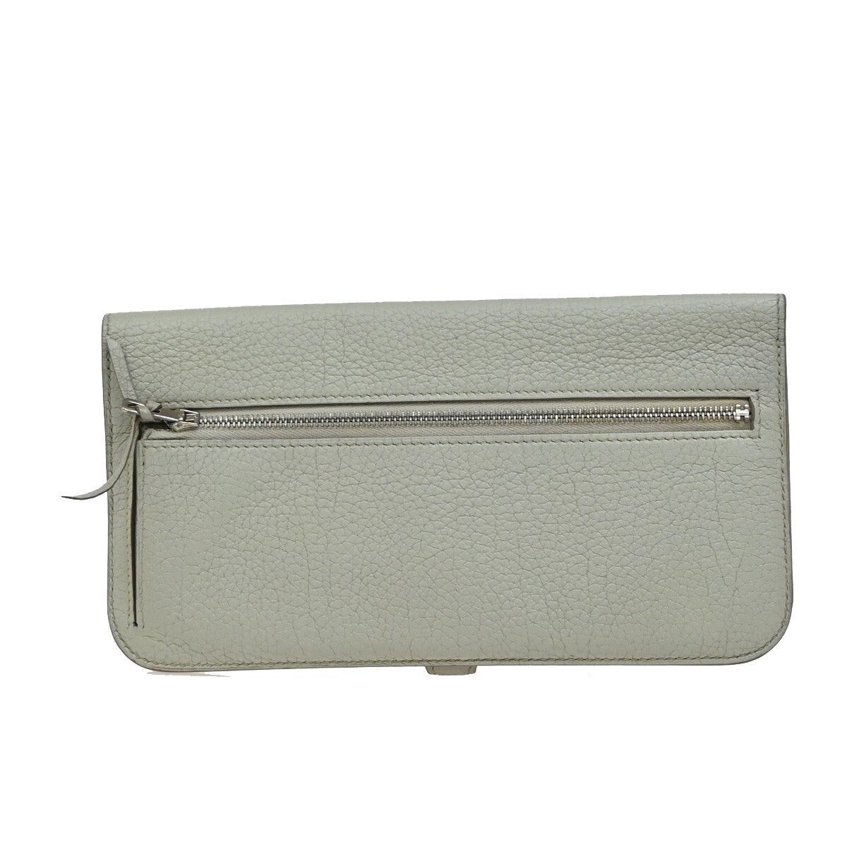Hermes Dogon Duo Combined Wallet Leather, GRAY, LEATHER, Wallets