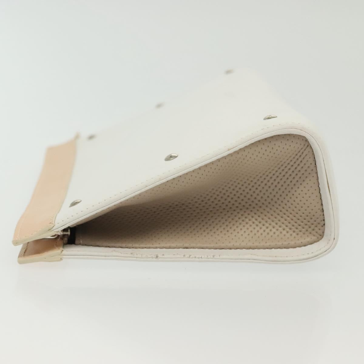 Loewe Flat Zip Pouch Leather, WHITE, LEATHER, Clutche & pouche