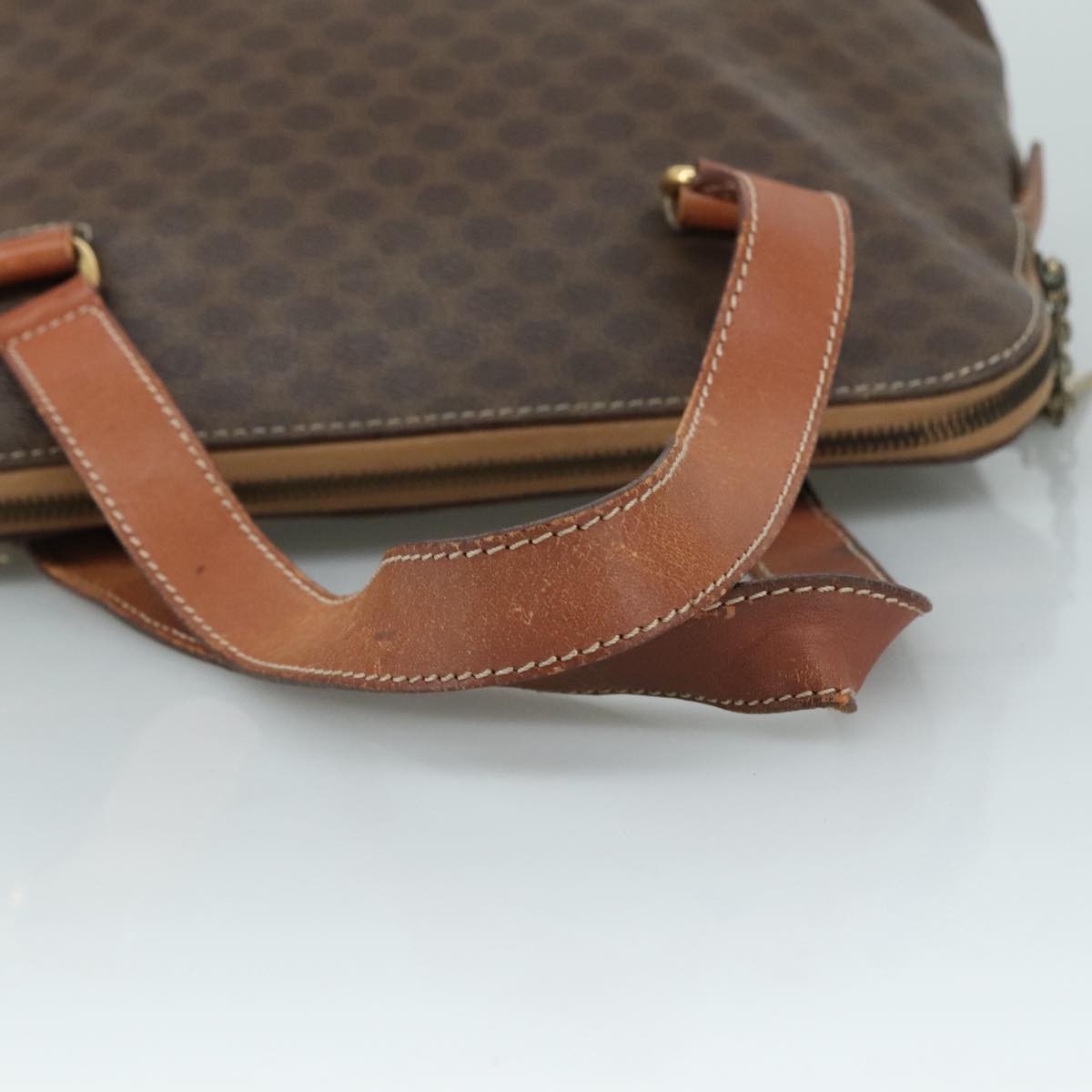 Celine Macadam Handbag Macadam with leather, BROWN, PVC, Handbag