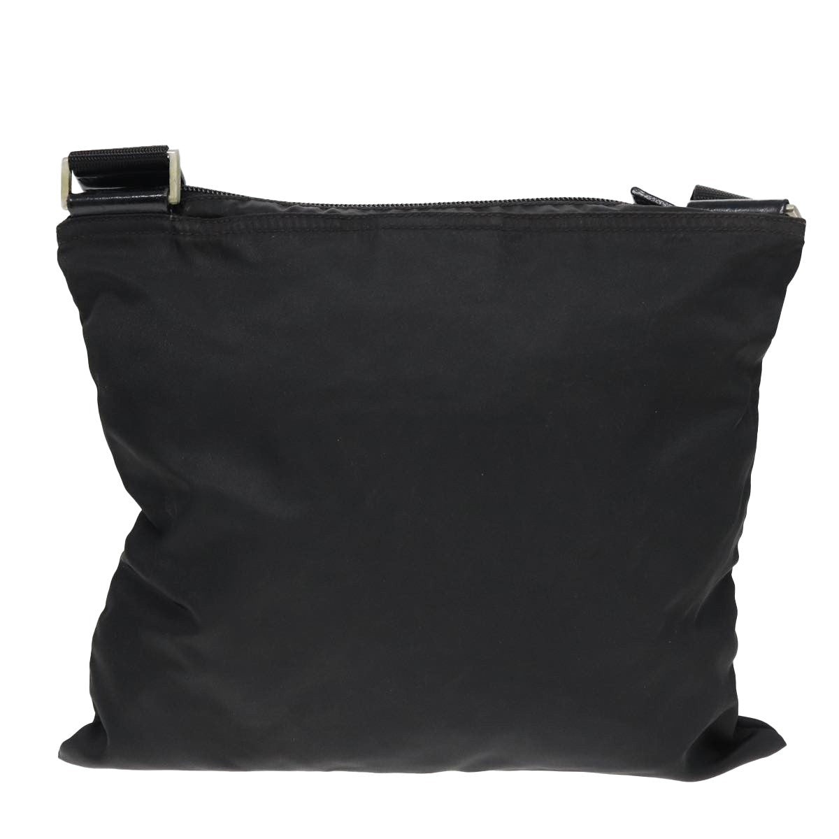 Prada Zip Top Messenger Bag Tessuto, BLACK, NYLON, Shoulder bag