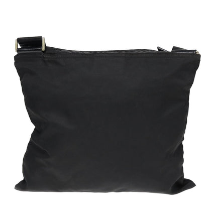 Prada Zip Top Messenger Bag Tessuto, BLACK, NYLON, Shoulder bag