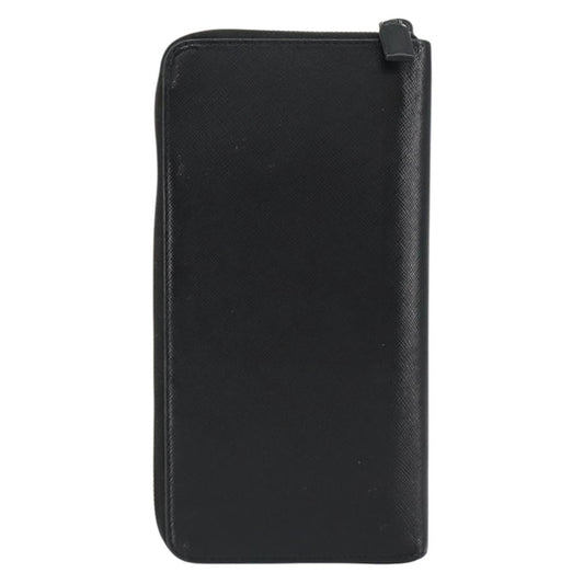 Prada Saffiano Wallet Leather, BLACK, LEATHER, Wallets