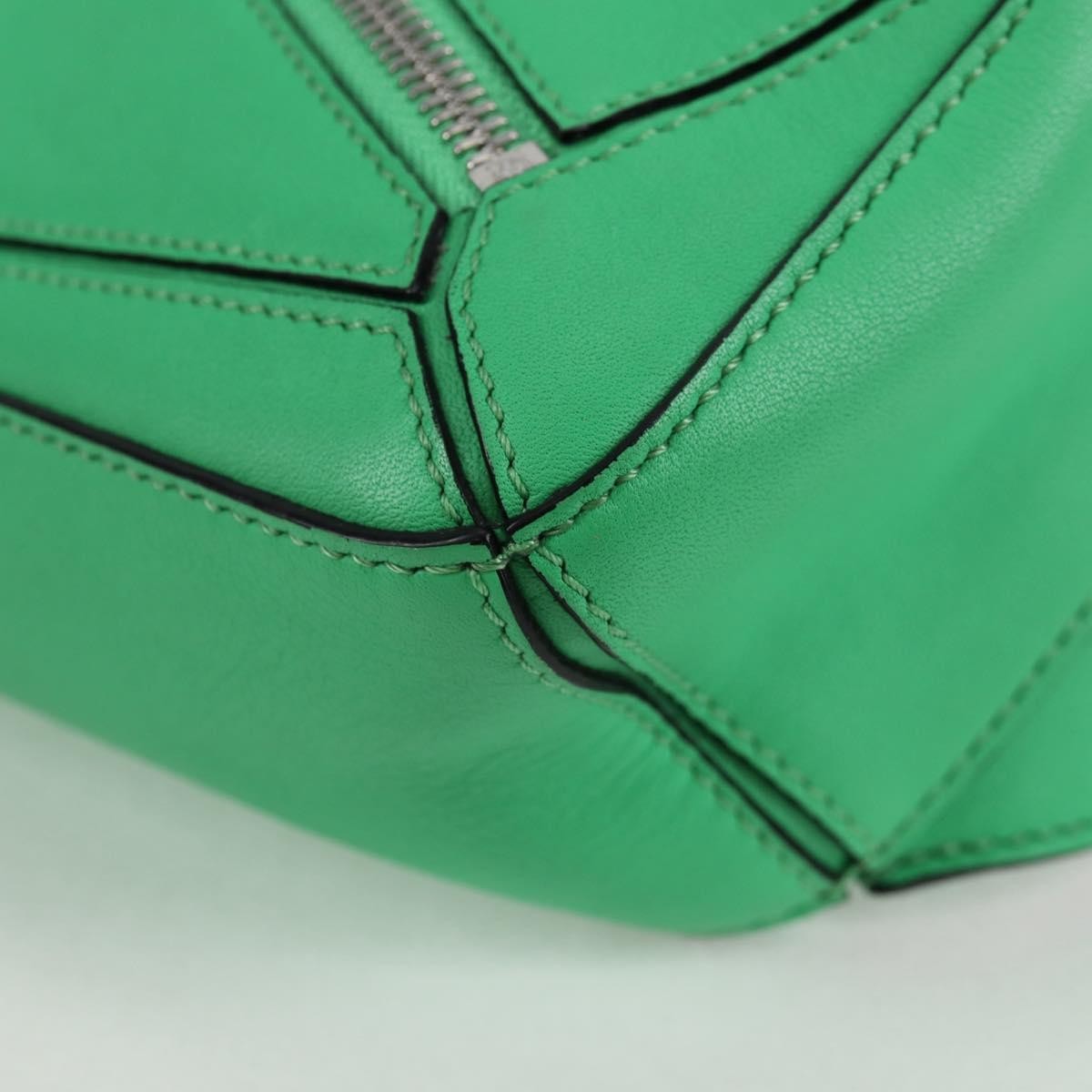 Loewe Puzzle Bumbag Leather, GREEN, LEATHER, Crossbody bag