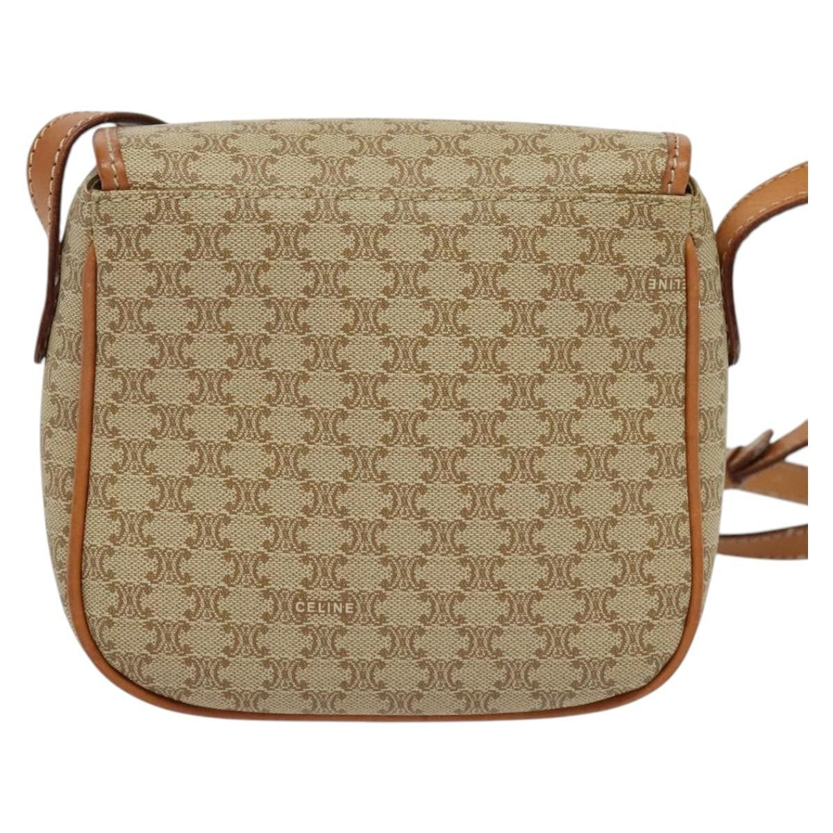 Celine Vintage Macadam Shoulder Bag Canvas, BEIGE, CANVAS, Shoulder bag