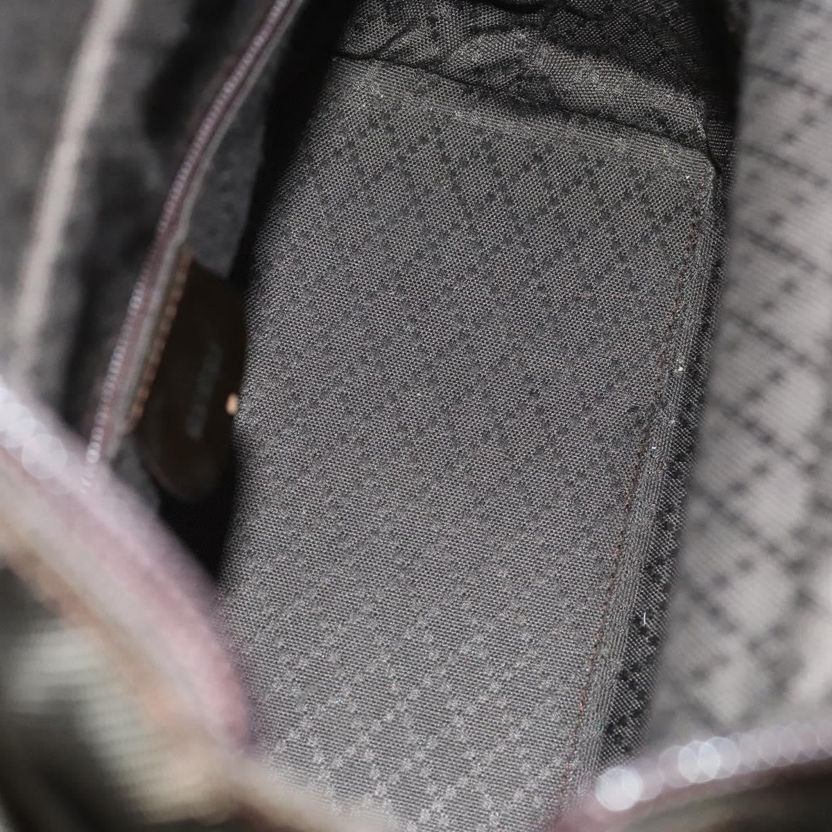 Gucci Vintage Bamboo Handle Bag Nylon, BROWN, NYLON, Handbag