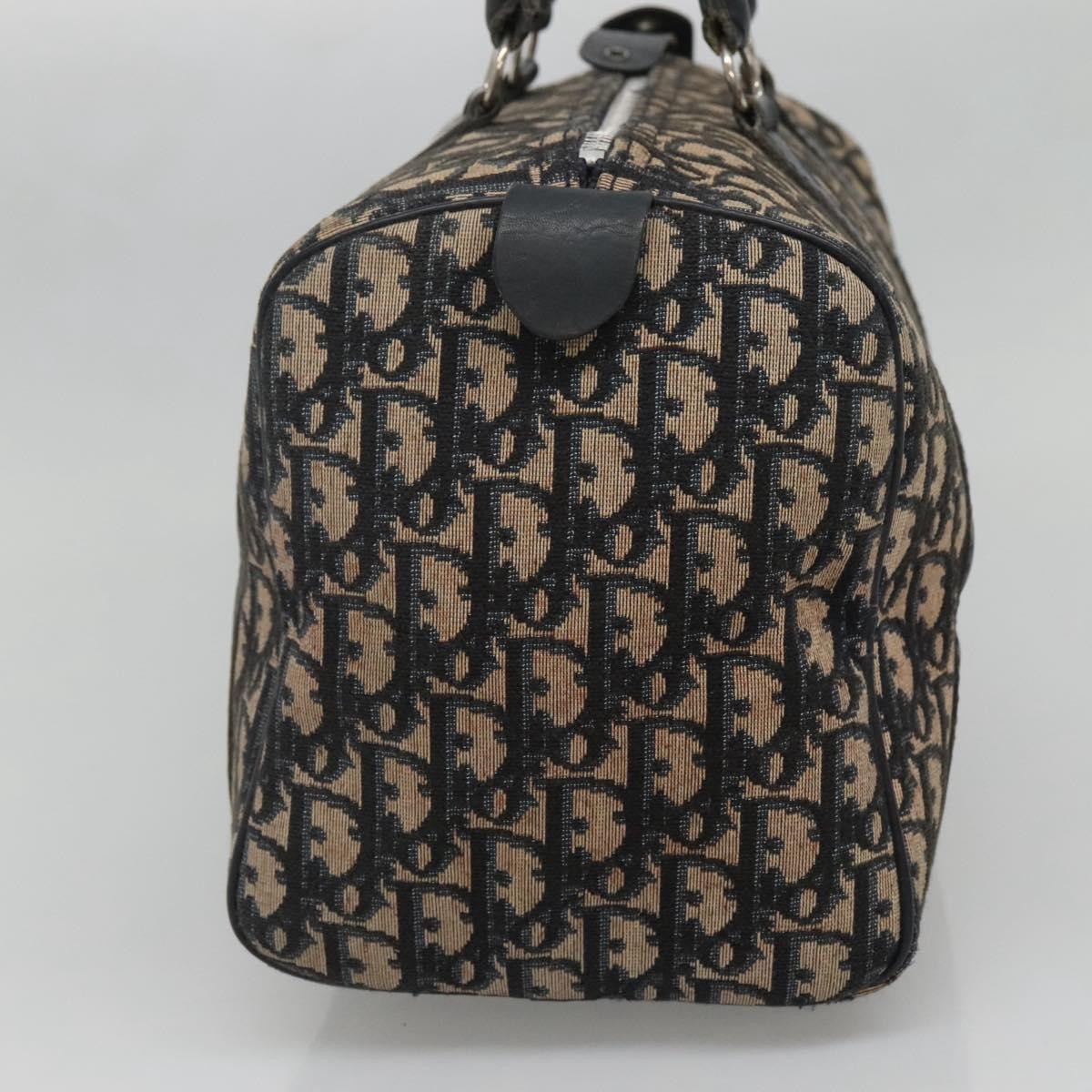 Christian Dior Bowling Bag Oblique Canvas, NAVY, CANVAS, Handbag