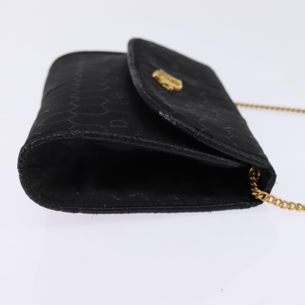 Christian Dior Vintage Honeycomb Flap Crossbody Bag Coated Canvas, BLACK, CANVAS, Clutche & pouche