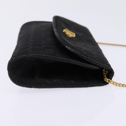 Christian Dior Vintage Honeycomb Flap Crossbody Bag Coated Canvas, BLACK, CANVAS, Clutche & pouche
