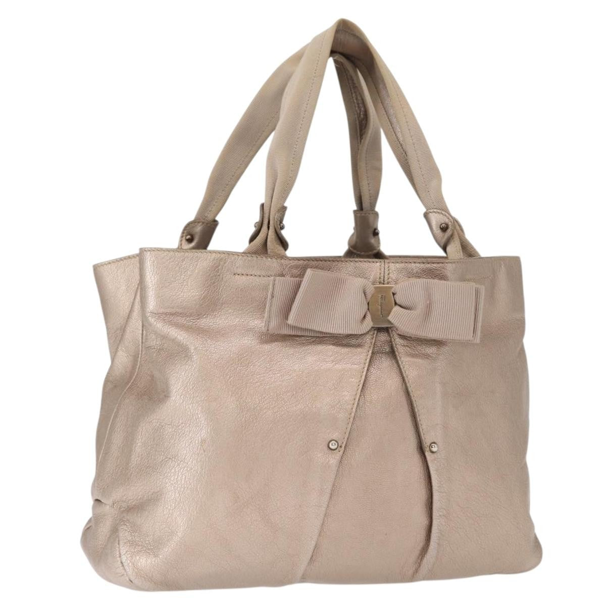 Salvatore Ferragamo Vala tote Leather, BEIGE, LEATHER, Tote bag