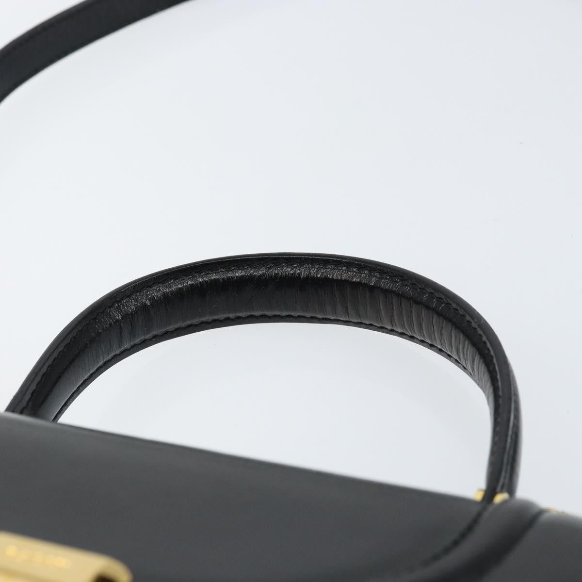 Bally Vintage Handbag Leather, Black, Leather, Handbag
