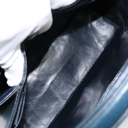 Gucci Vintage Convertible Box Crossbody Bag Leather, NAVY, LEATHER, Handbag