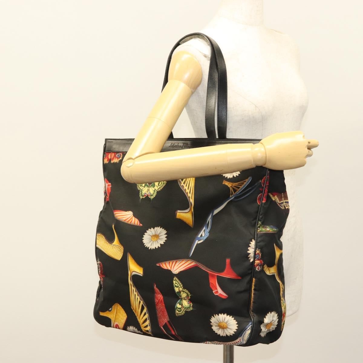 Salvatore Ferragamo Vintage Tote bag Canvas, BLACK, CANVAS, Tote bag