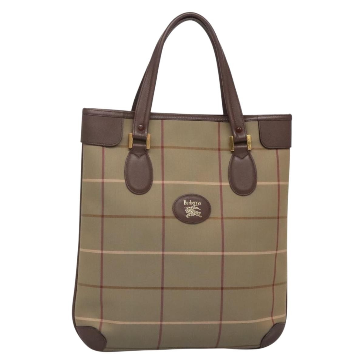 Burberry Nova Check Tote Canvas and Leather, BEIGE, CANVAS, Tote bag