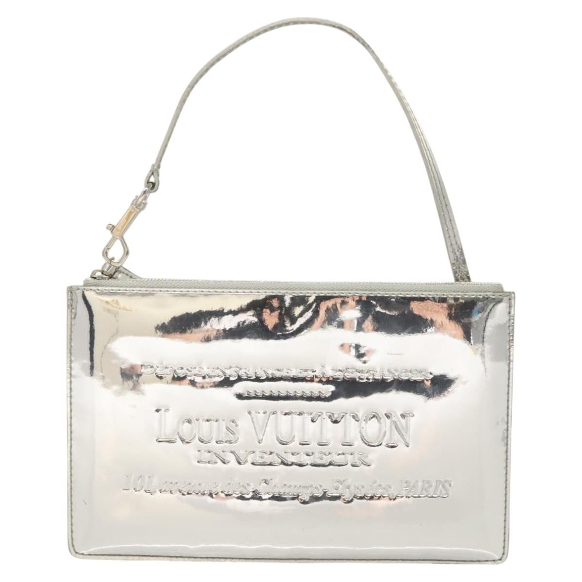 Louis Vuitton Pochette Plate Monogram mirror, SILVER, PATENT_LEATHER, Clutche & pouche