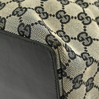 Gucci Vintage Bucket Shopping Tote GG Canvas, BLACK, CANVAS, Tote bag