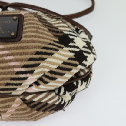 Burberry Blue Label Handbag Wool, BROWN, WOOL, Shoulder bag