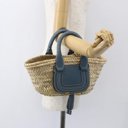 Chloe Marcie Basket Bag Raffia, Beige, Wicker, Tote Bag