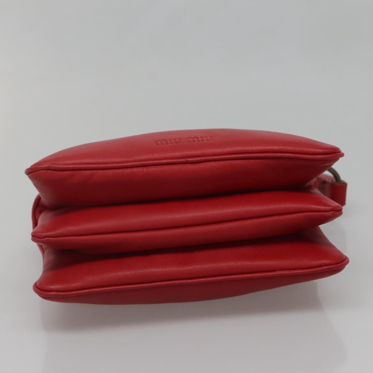 Miu Miu Triple Compartment Convertible Satchel Leather, RED, LEATHER, Shoulder bag