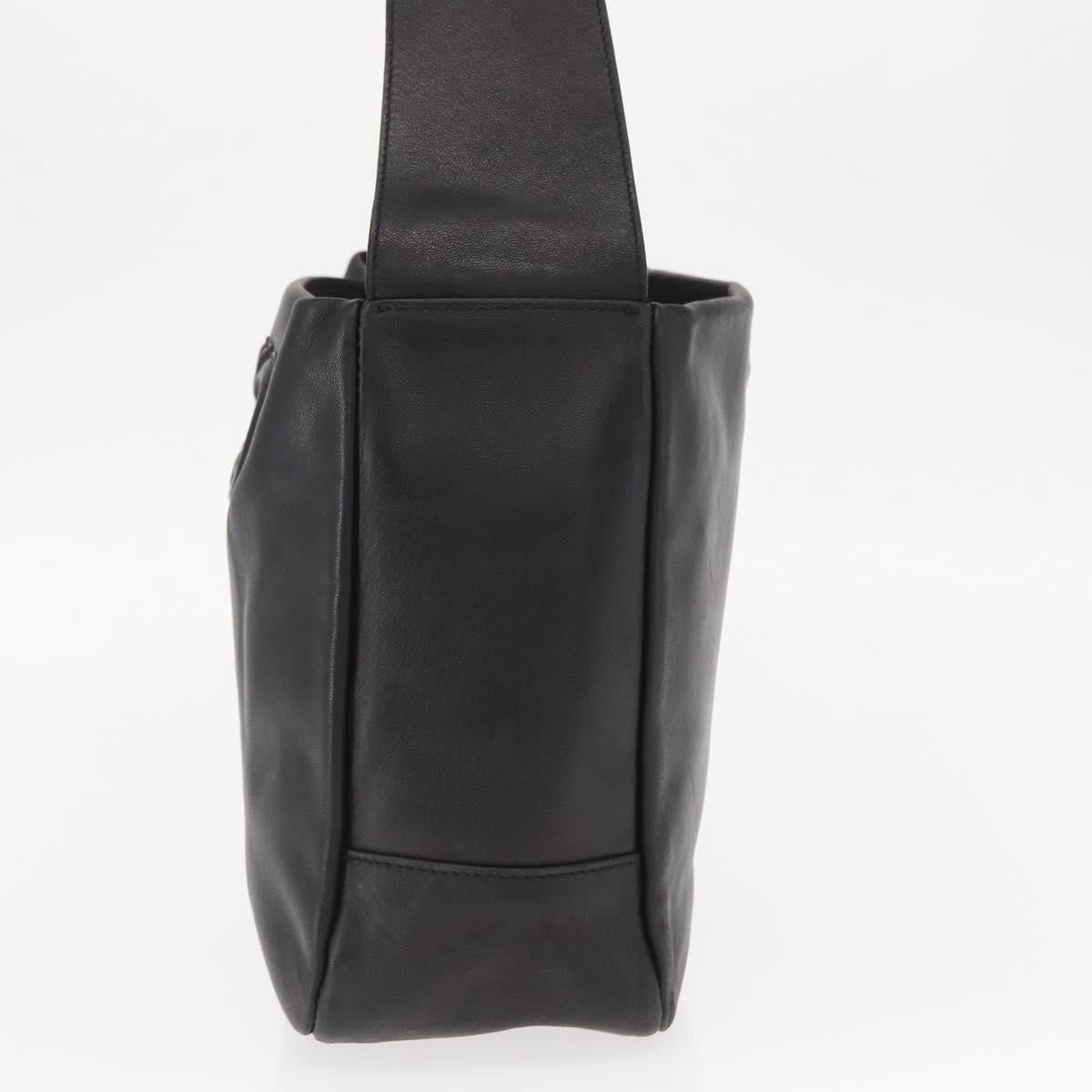 Salvatore Ferragamo Gancini Shoulder Bag Leather, BLACK, LEATHER, Shoulder bag