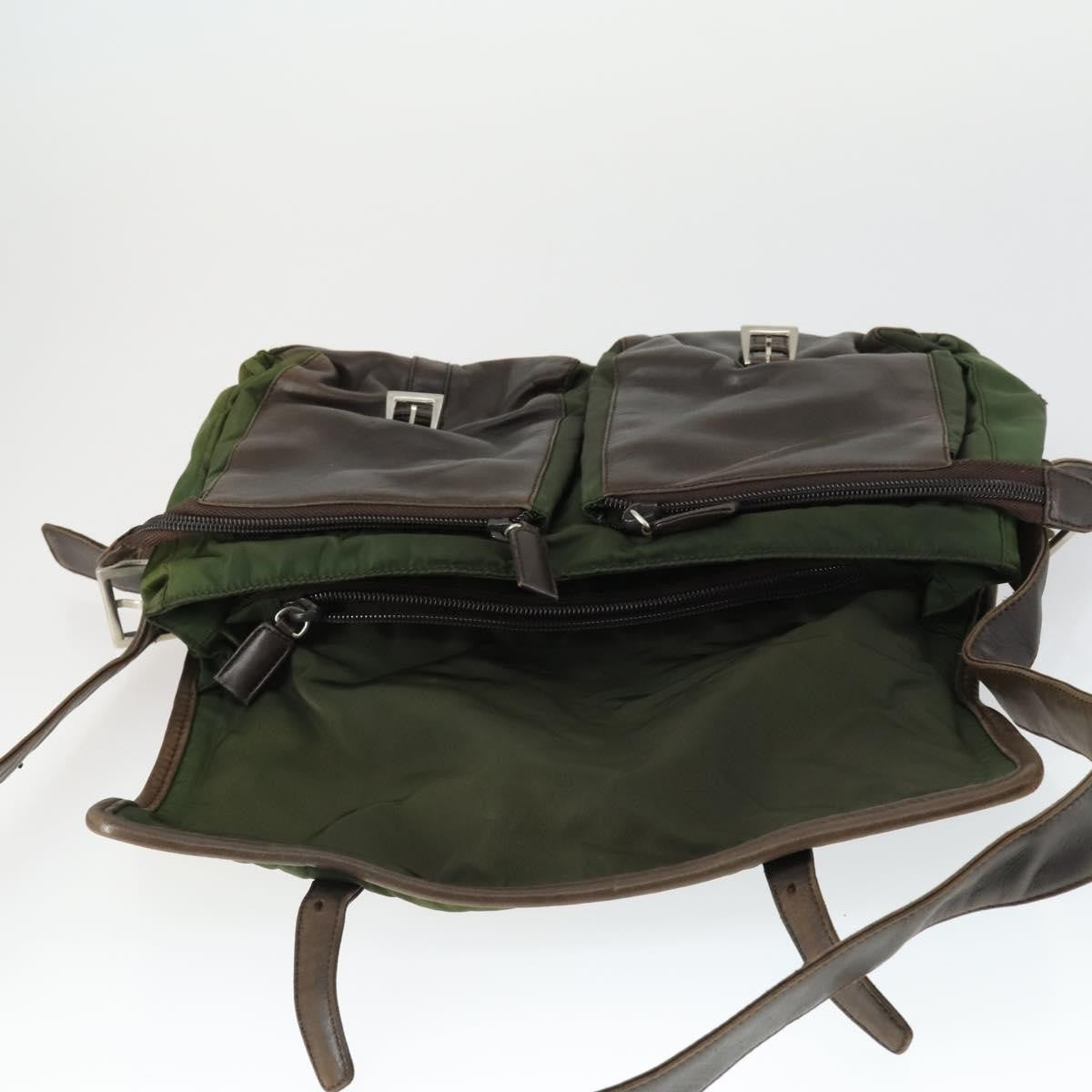Prada Vintage Shoulder Bag Nylon and Leather, GREEN, NYLON, Shoulder bag