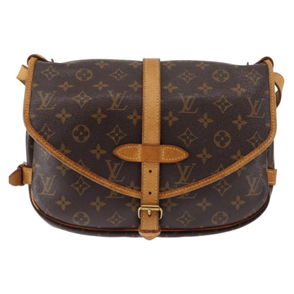 Louis Vuitton Saumur Handbag Monogram Canvas, BROWN, CANVAS, Shoulder bag