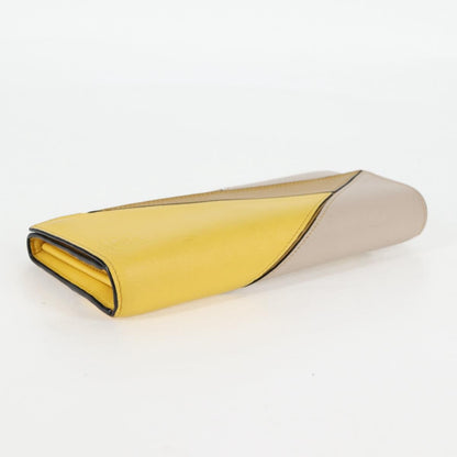 Loewe Puzzle Zip Wallet Leather, YELLOW, LEATHER, Wallets