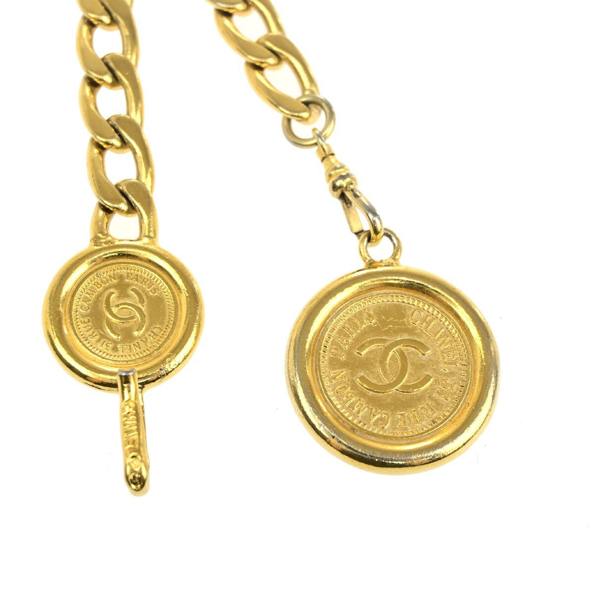 Chanel CC Logo Elastic Belt Leather, GOLD, GOLD_PLATED, Belts