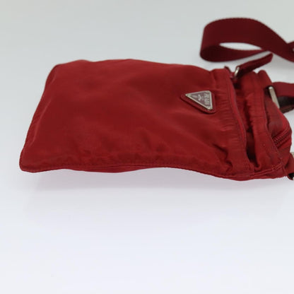 Prada Front Pocket Messenger Bag Tessuto, Red, Nylon, Shoulder Bag