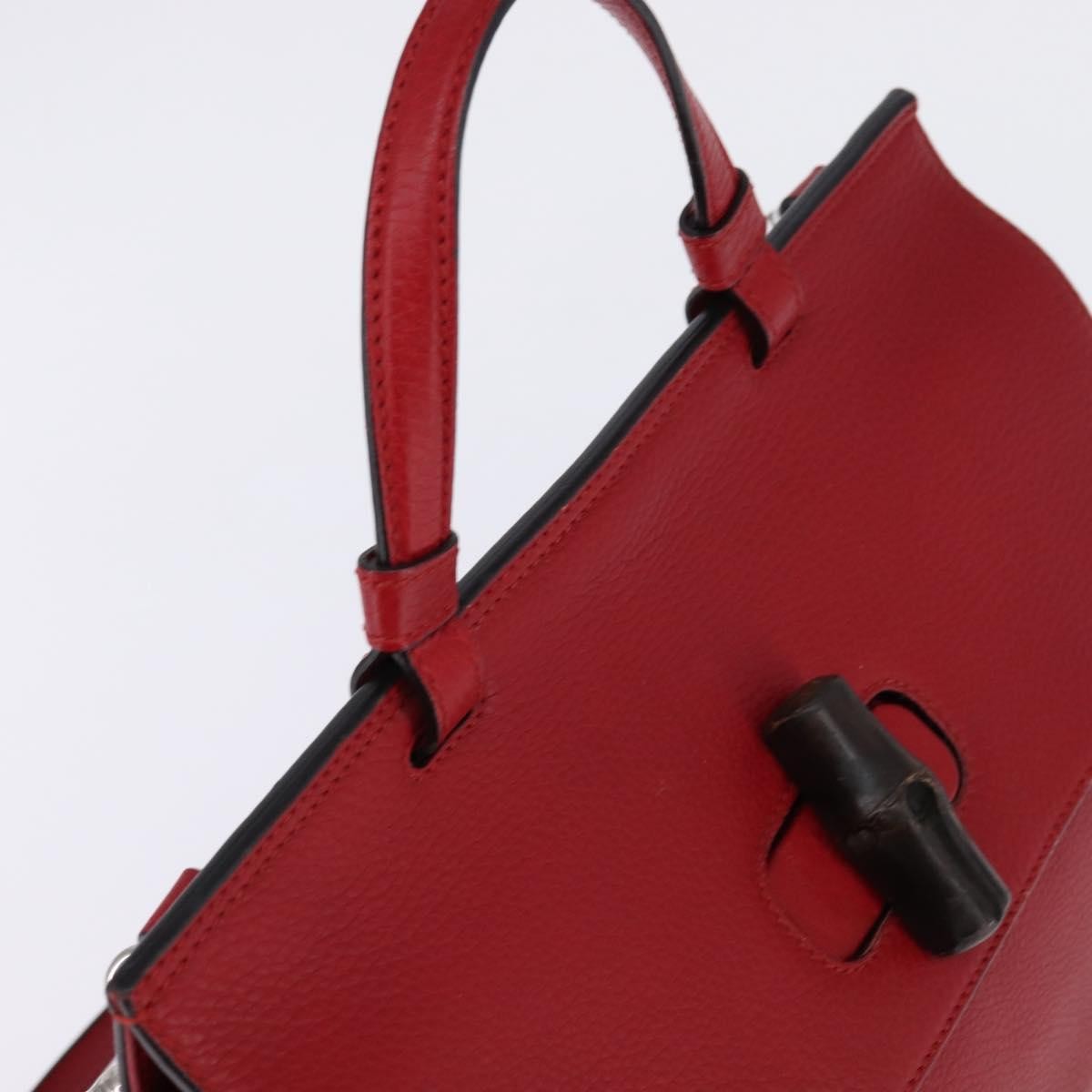Gucci Bamboo Daily Top Handle Bag Leather, RED, LEATHER, Handbag