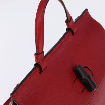 Gucci Bamboo Daily Top Handle Bag Leather, RED, LEATHER, Handbag