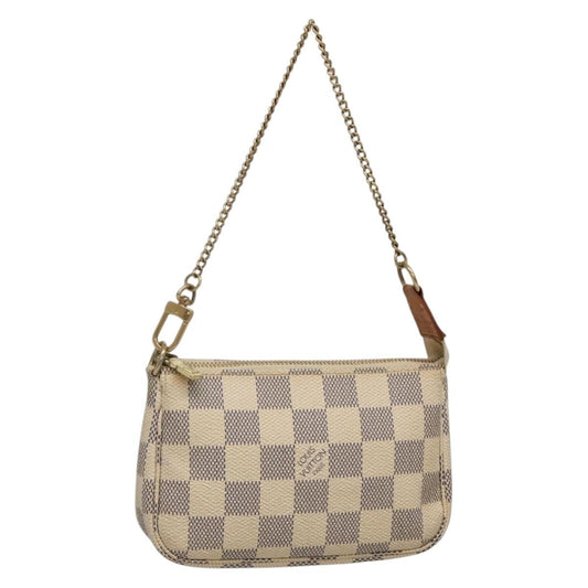 Louis Vuitton Pochette Accessoires Damier, WHITE, CANVAS, Clutche & pouche