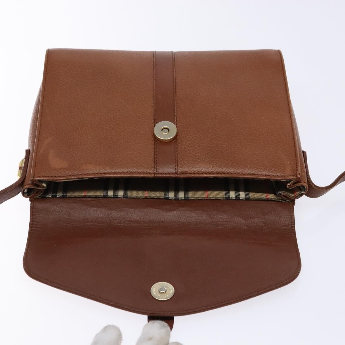 Burberry Flap Shoulder Bag Leather, BROWN, LEATHER, Shoulder bag