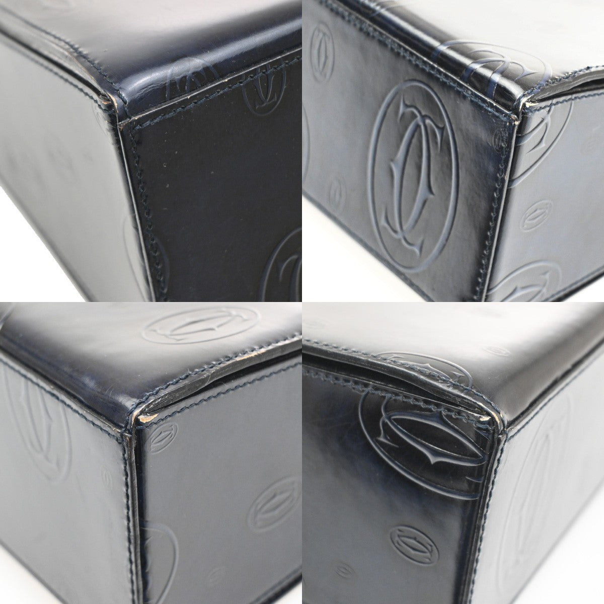 cartier Happy Birthday Handbag Patent Leather, NAVY, PATENT_LEATHER, Handbag