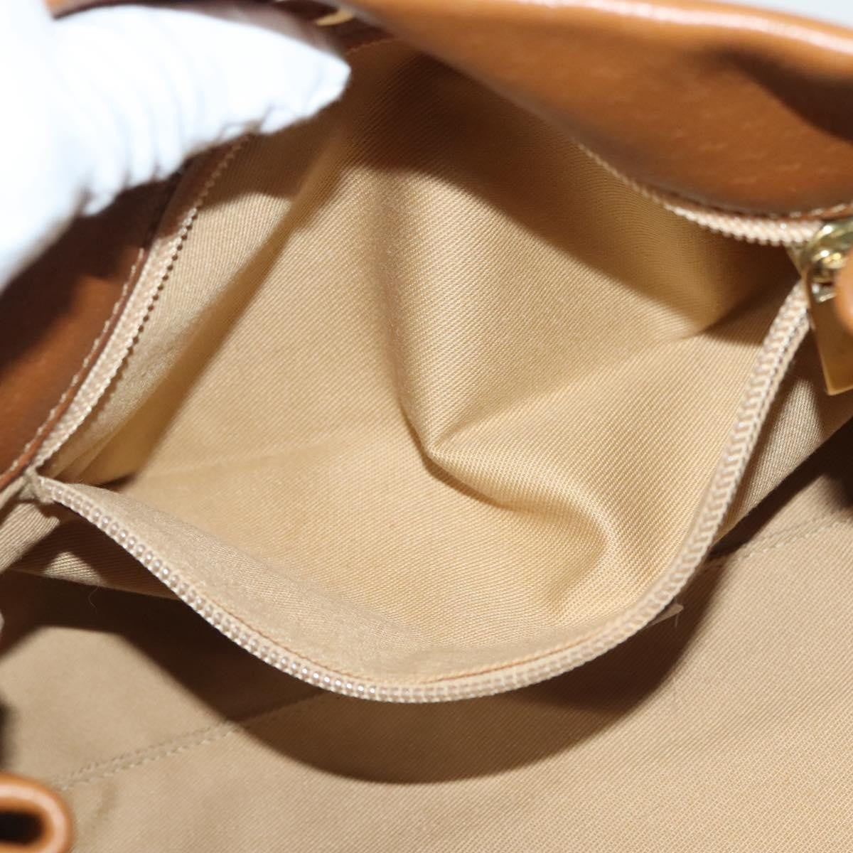 Salvatore Ferragamo Gancini Shoulder Bag Leather, BROWN, LEATHER, Handbag