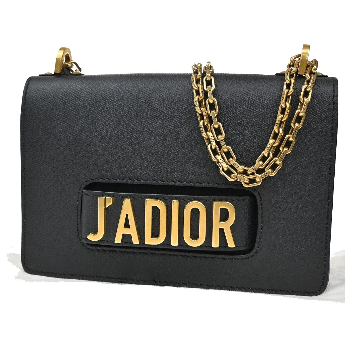 Christian Dior J'Adior Flap Bag Leather, Black, Leather, Shoulder Bag