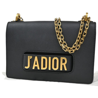 Christian Dior J'Adior Flap Bag Leather, Black, Leather, Shoulder Bag