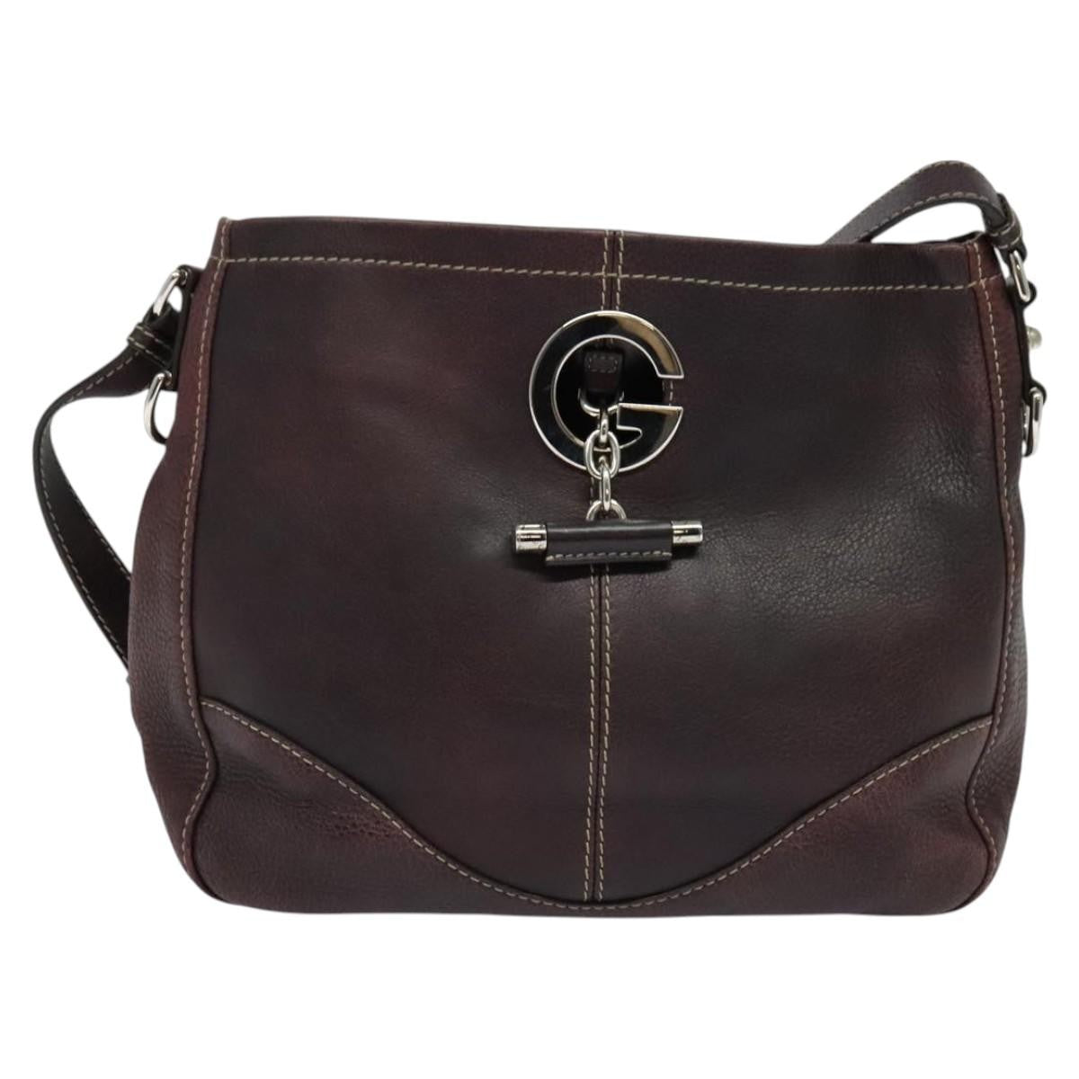 Gucci Charlotte Shoulder Bag Leather, BURGUNDY, LEATHER, Shoulder bag
