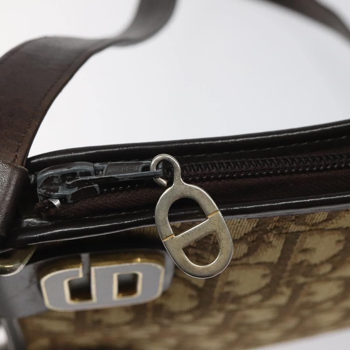 Christian Dior Vintage Trotter Shoulder Bag Canvas, BROWN, CANVAS, Shoulder bag