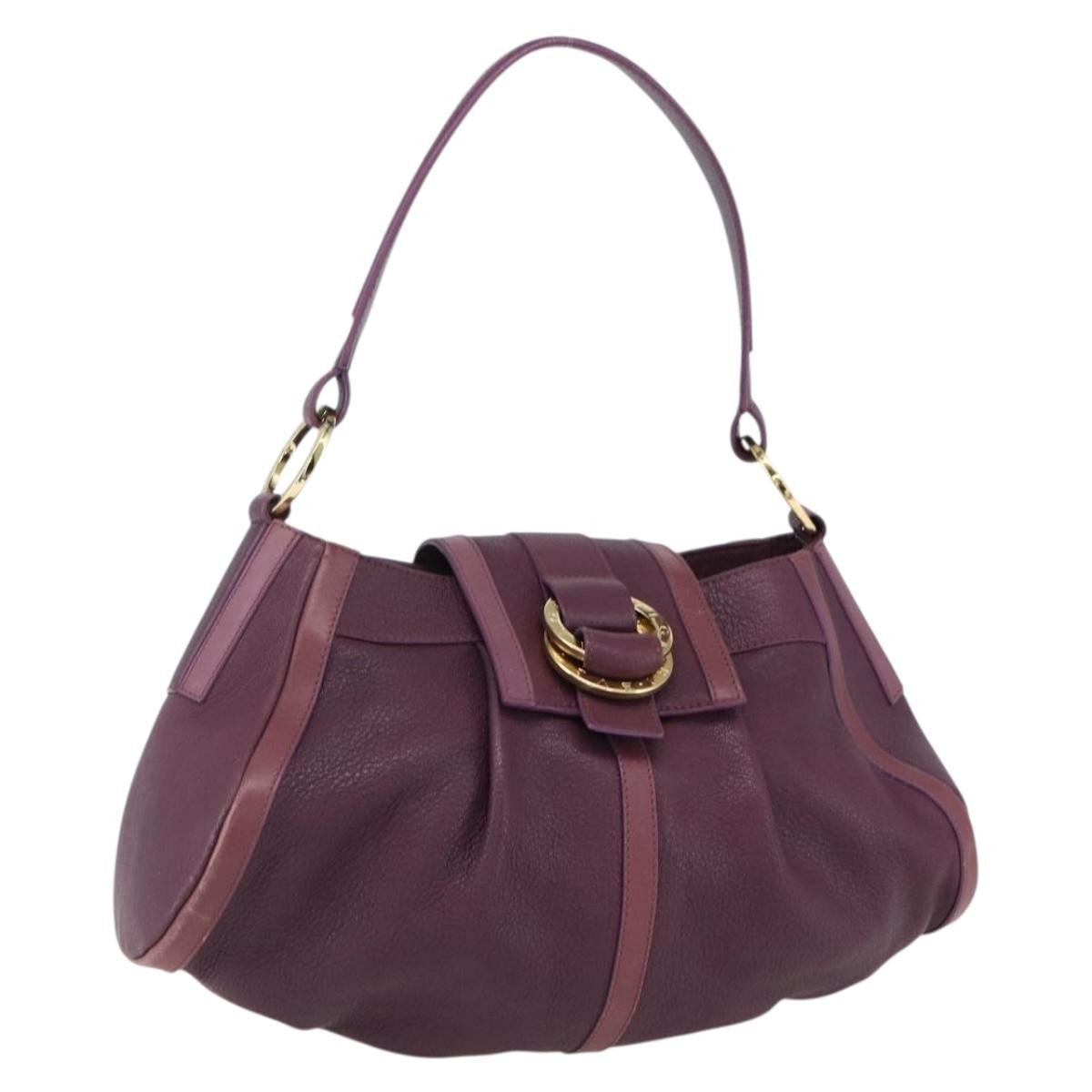 Bvlgari Chandra Satchel Leather, PURPLE, LEATHER, Shoulder bag