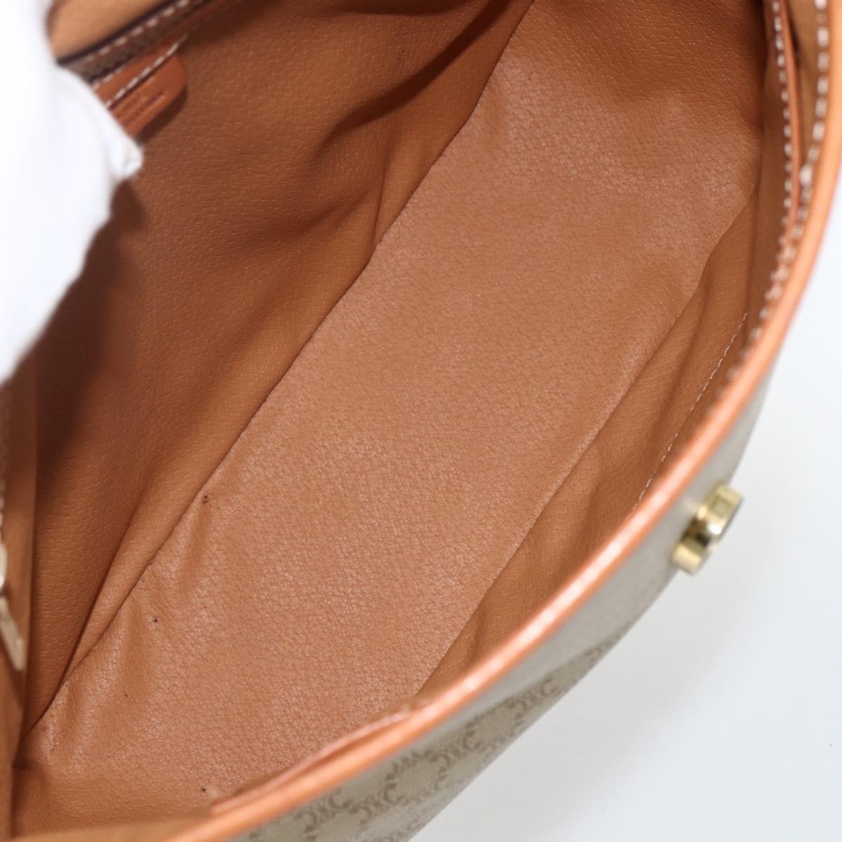 Celine Vintage Macadam Handbag Canvas and Leather, Beige, Canvas, Handbag