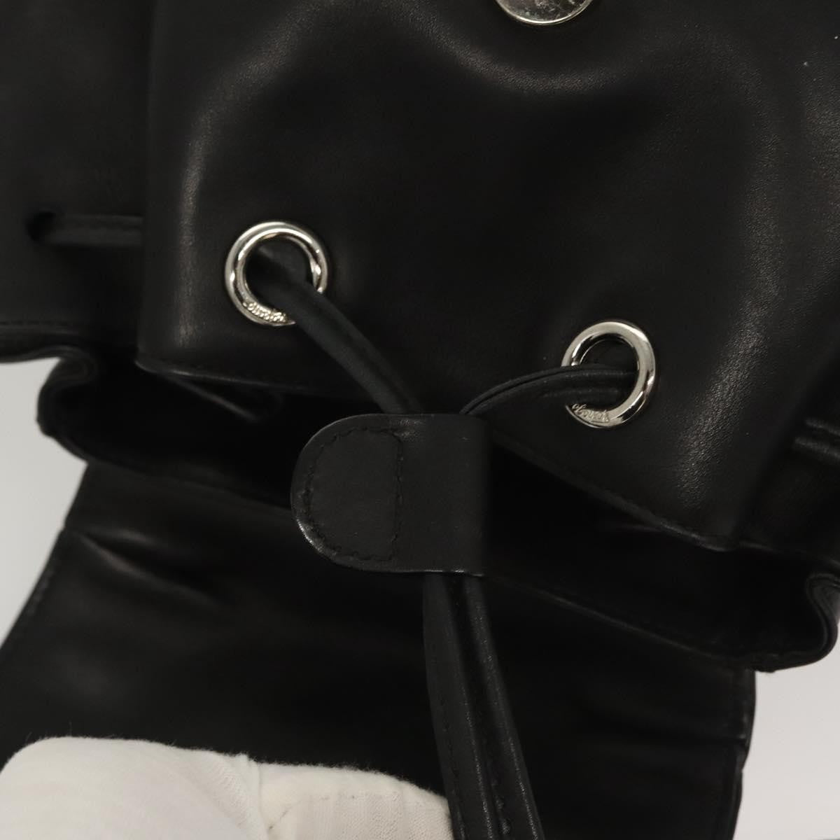 Salvatore Ferragamo Gancini Flap Drawstring Backpack Leather, BLACK, LEATHER, Backpack