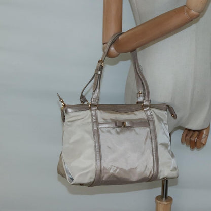 Salvatore Ferragamo Vala Handbag Nylon, Beige, Nylon, Handbag