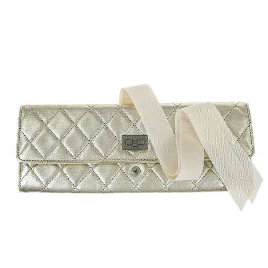 Chanel Reissue 2.55 Clutch Leather, Gold, Leather, Clutch