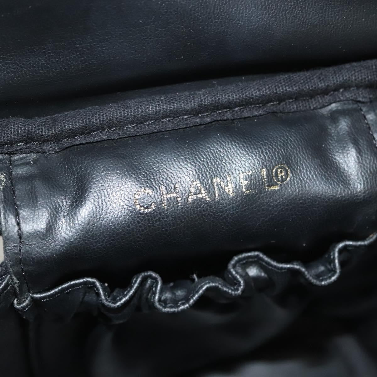 Chanel Vanity pouch Leather, BLACK, LEATHER, Toiletry Case