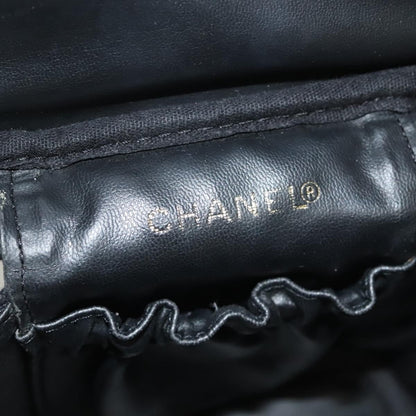 Chanel Vanity pouch Leather, BLACK, LEATHER, Toiletry Case